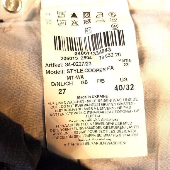 Brax Feel Good Cooper Fancy Blue Pants Mens Trousers Size 40x28 - Picture 9 of 9